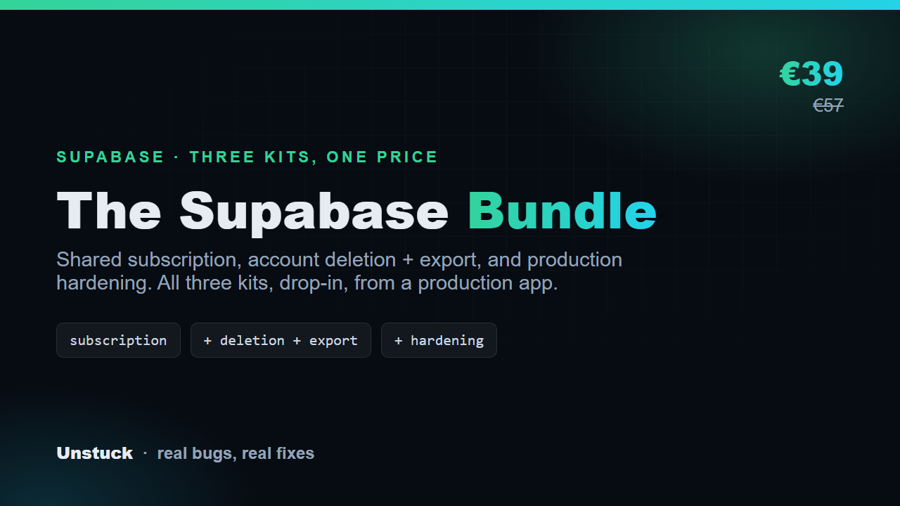 The Supabase Bundle (3 kits)